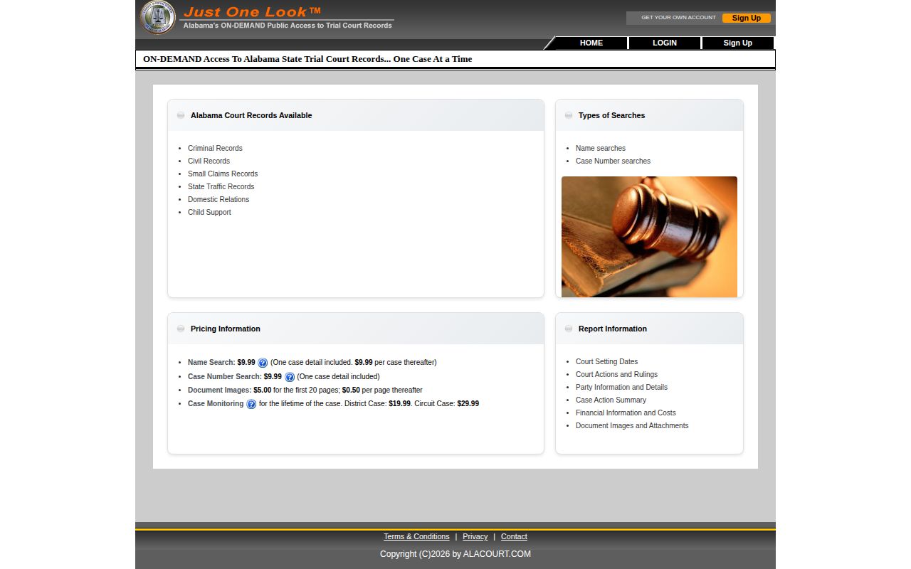 Alabama court search for Covington County warrant and case records