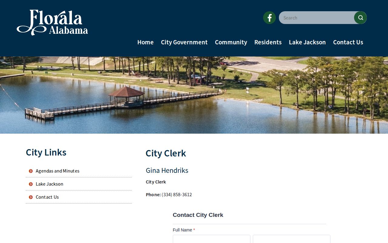 Florala City Clerk official Covington County arrest-record routing source